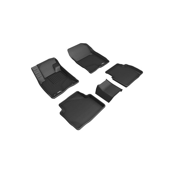 3D Mats Usa Custom Fit, Raised Edge, Black, Thermoplastic Rubber Of Carbon Fiber Texture, 5 Piece L1FR12301509 - main